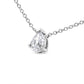 14K White Gold 1/2 Cttw Lab Grown Pear Shape Solitaire Diamond Pendent 18" Necklace (F-G Color, VS2-SI1 Clarity)