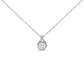Sterling Silver 3/4 Cttw Lab Grown Diamond Halo Pendant Necklace