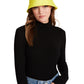 Steve Madden Women's Solid Satin Lined Nylon Bucket Hat Yellow Size Regular