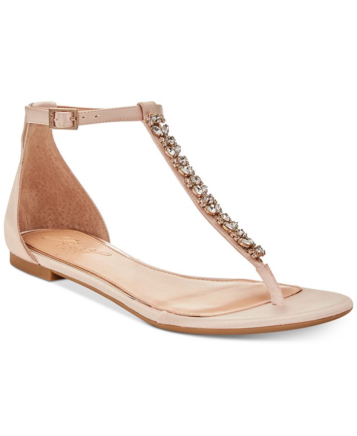 Badgley Mischka Women's Gaby Flat Evening Sandals Brown Size 7 M