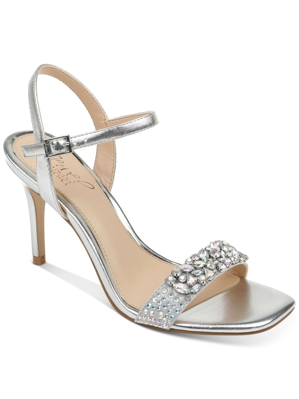 Badgley Mischka Women's Natasha Patent Evening Heels Gray Size 6
