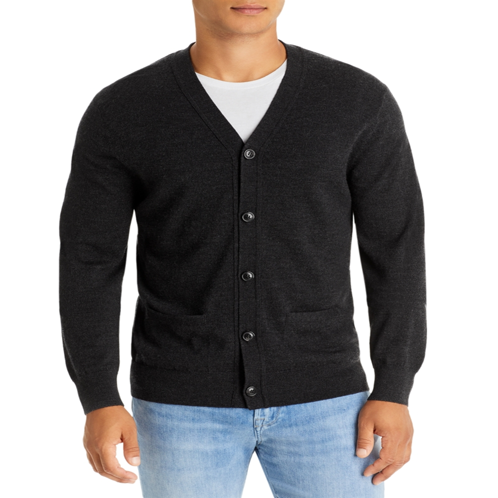 The Men's Store at Bloomingdale's Merino Wool V Neck Cardigan Gray Size S