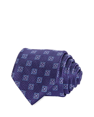 The Men's Store at Bloomingdale's Square Medallion Silk Classic Tie Purple Size 8