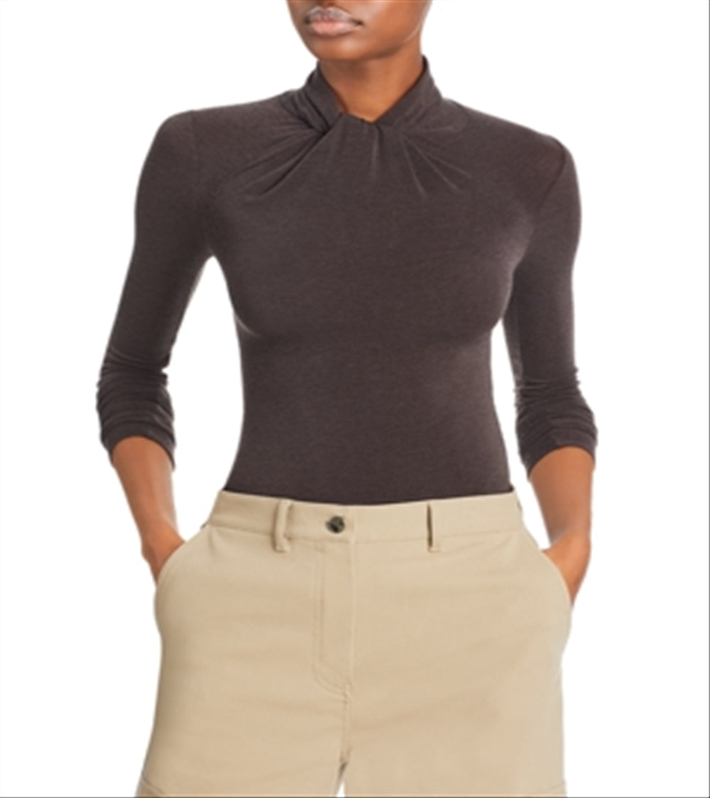 Lvir Twisted High Neck Top Brown Size L