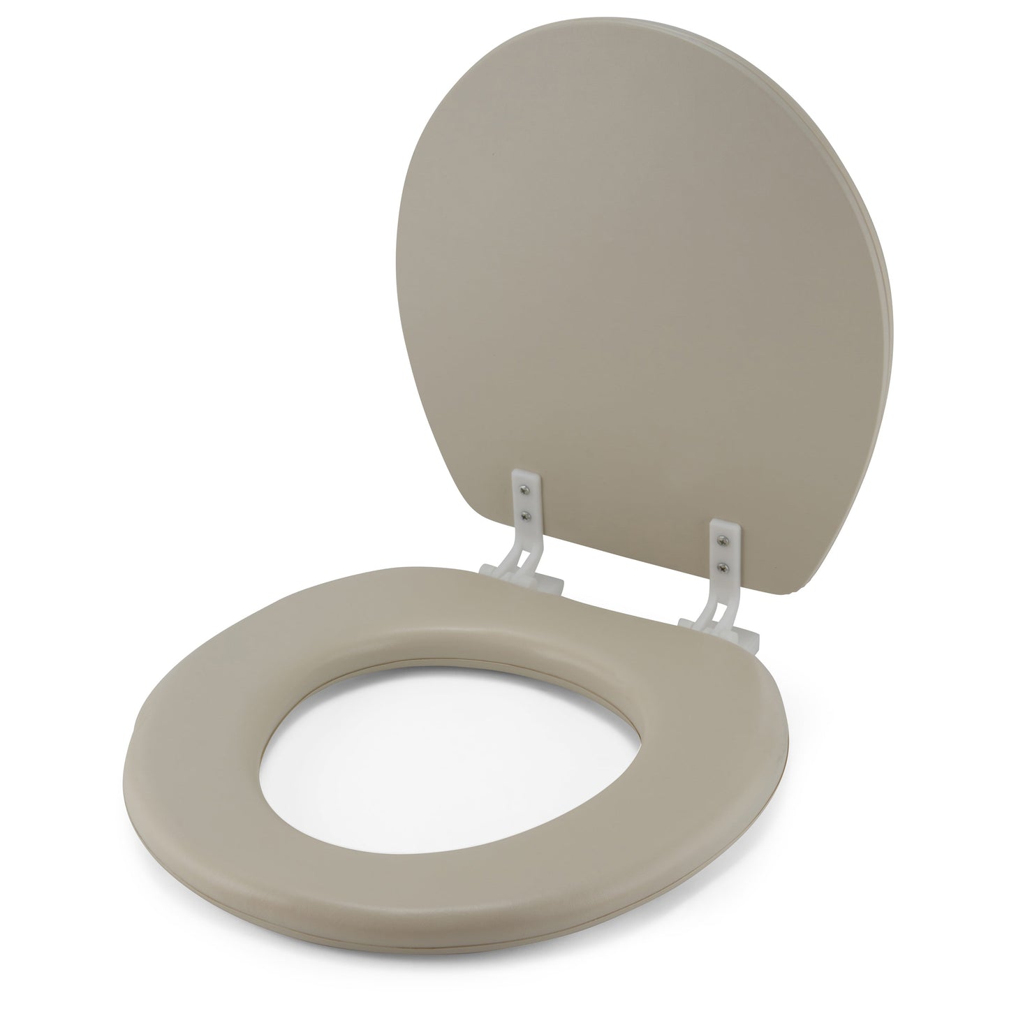 Embroidered Padded Soft Round Toilet Seat With Easy Clean & Change Hinge
