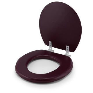 Embroidered Padded Soft Round Toilet Seat With Easy Clean & Change Hinge
