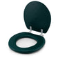 Embroidered Padded Soft Round Toilet Seat With Easy Clean & Change Hinge