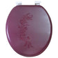 Embroidered Padded Soft Round Toilet Seat With Easy Clean & Change Hinge