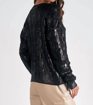 Elan - Metallic Crewneck Sweater