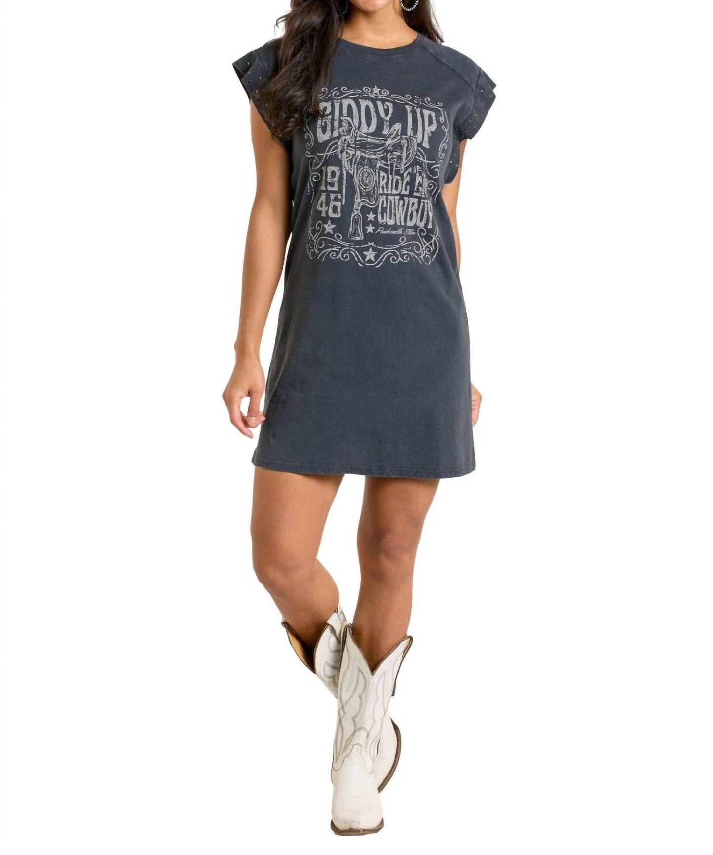 Panhandle - Studded Cap Sleeve Dress