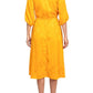 52Seven - Split Neck Balloon Sleeve Jacquard Dress