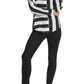 DKNY Women's Mixed Stripe Button Down Shirt Black Size X-Large