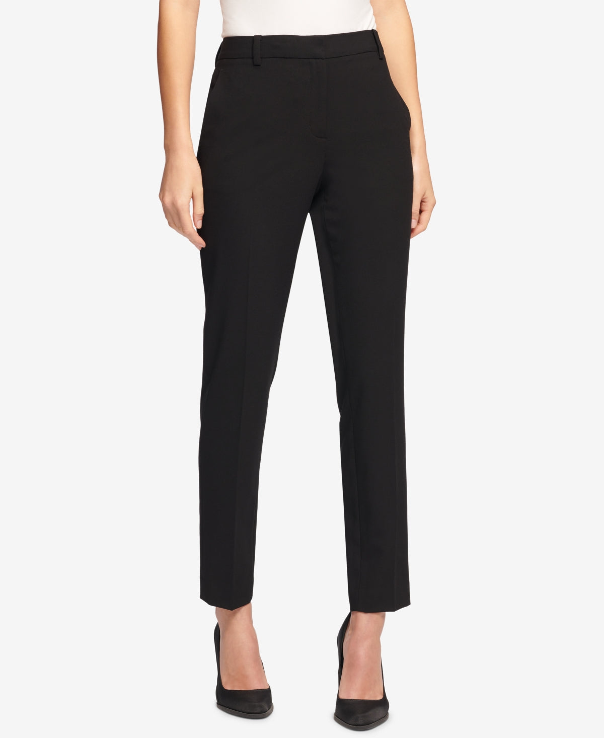 DKNY Women's Essex Slim Leg Pants Black Size 18