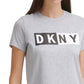 DKNY Women's Sport Logo T-Shirt Gray Size Medium