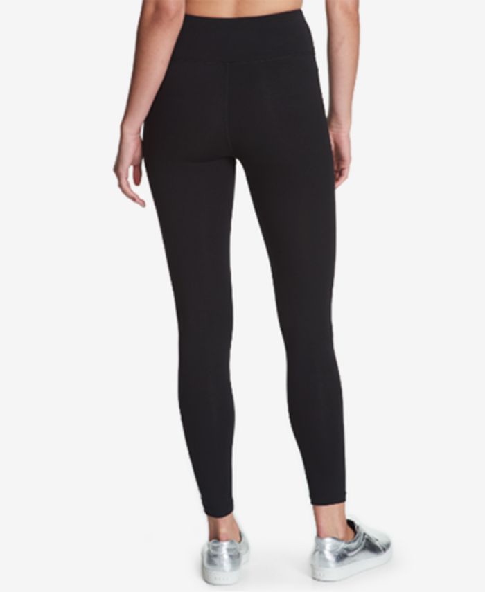 DKNY Women's Sport High Rise Logo Workout Full Length Leggings Black Size Medium