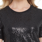 DKNY Women's Sequined Jersey T-Shirt Black Size Large
