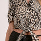 Elan - Short Sleeve Puff Sleeve Tie-front Top