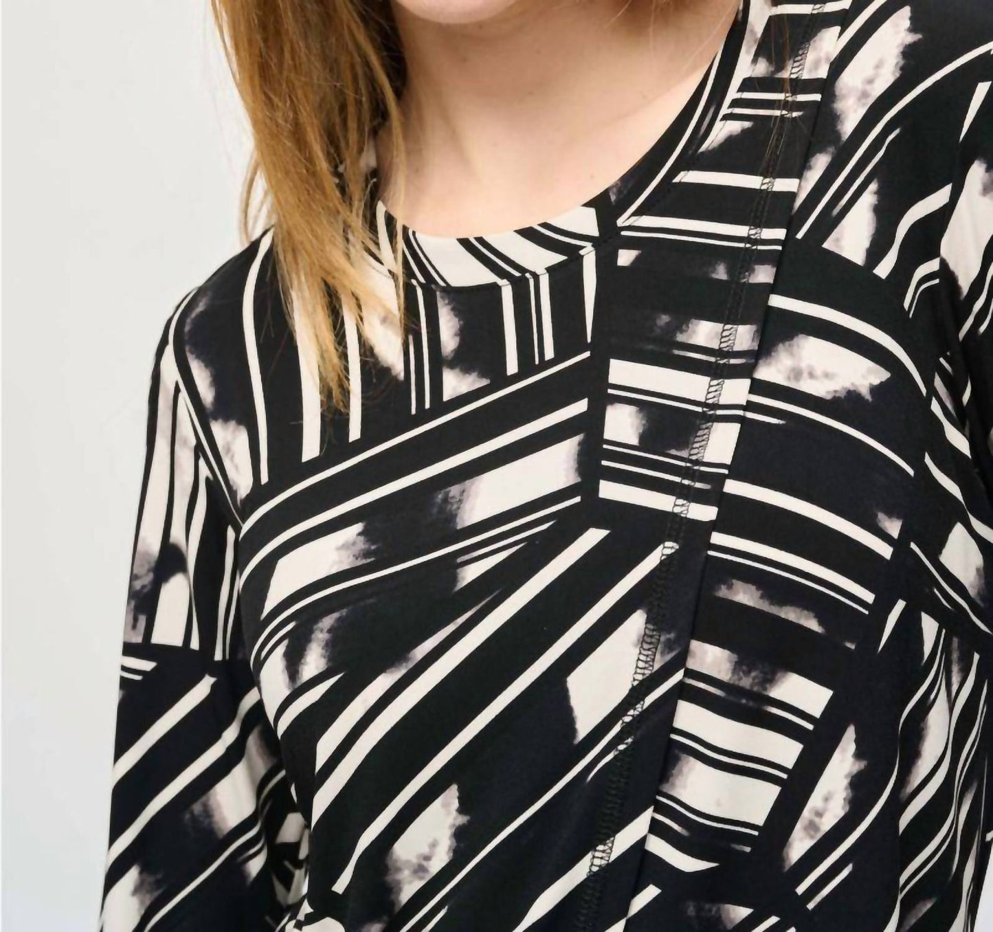 Joseph Ribkoff - Abstract Stripes Wrap Front Top
