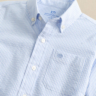Southern Tide - Boys Folly Field Short Sleeve Seersucker Sportshirt