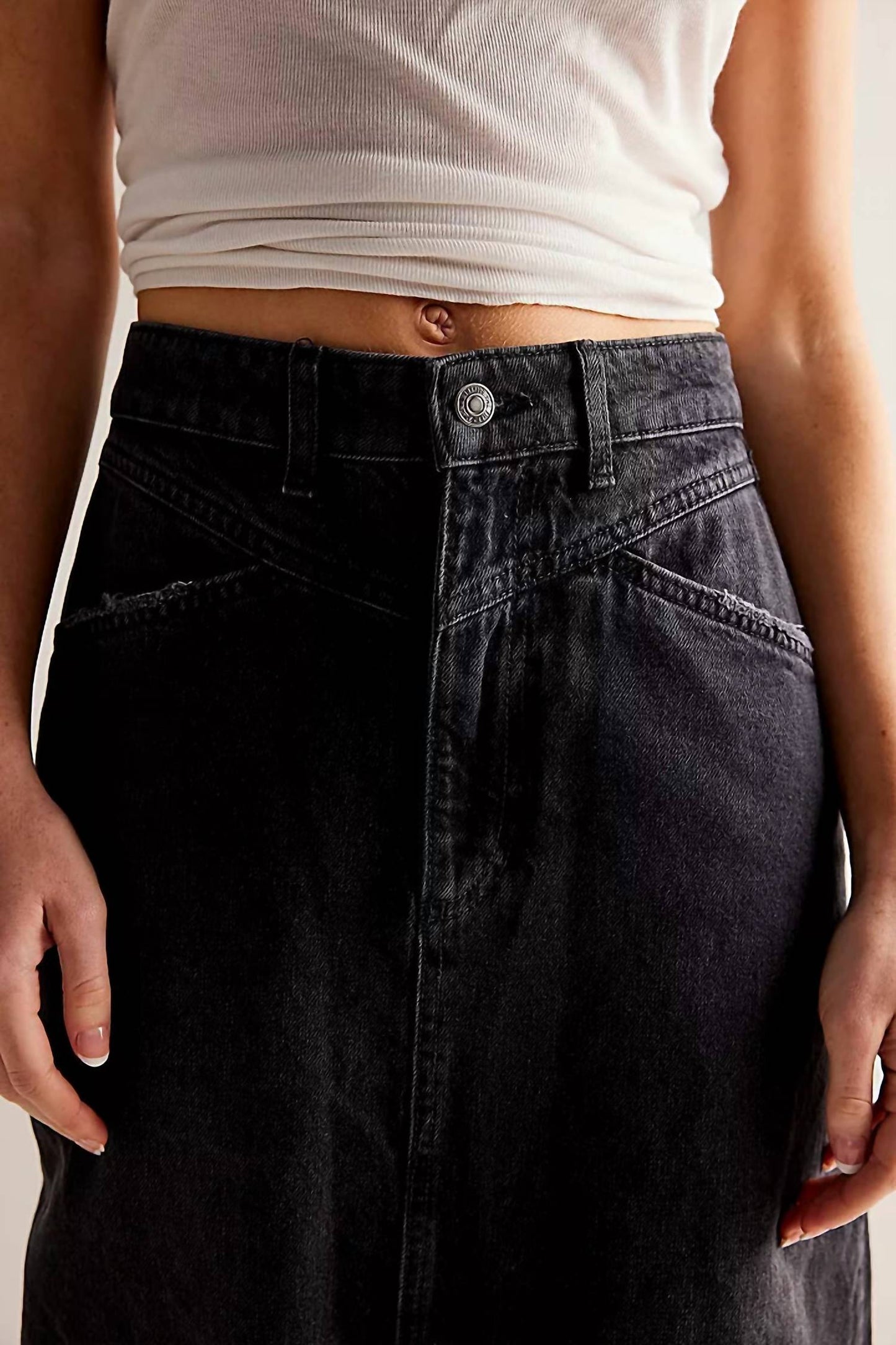 Free People - Come As You Are Denim Maxi Skirt