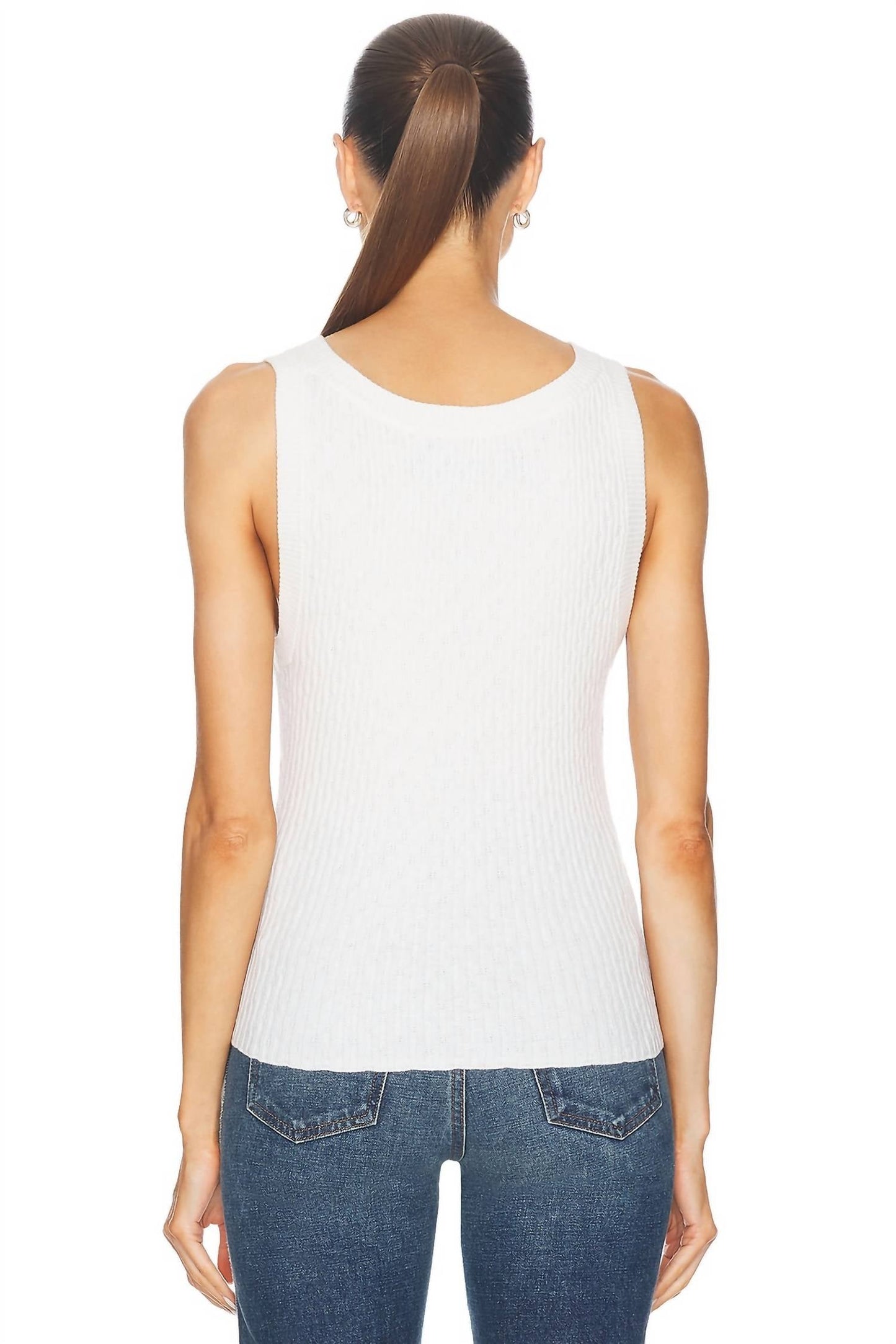 Enza Costa - Women's Cotton Pointelle Knit Tank Top