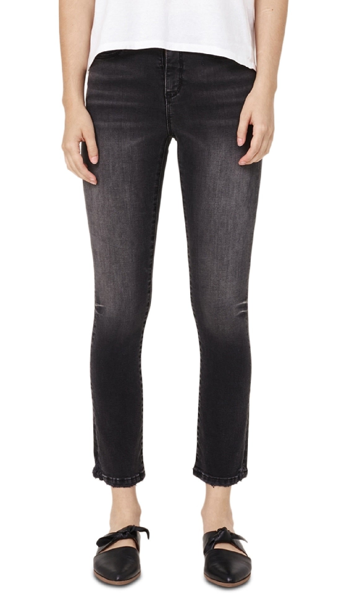 Jaen Women's Halee Straight Leg Cropped Jeans Gray Size 32