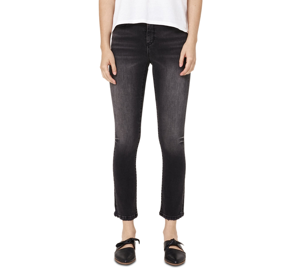 Jaen Women's Halee Straight Leg Cropped Jeans Gray Size 32