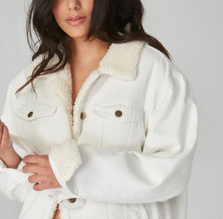 Lola Jeans Women's Trucker Jacket White Size X-Large