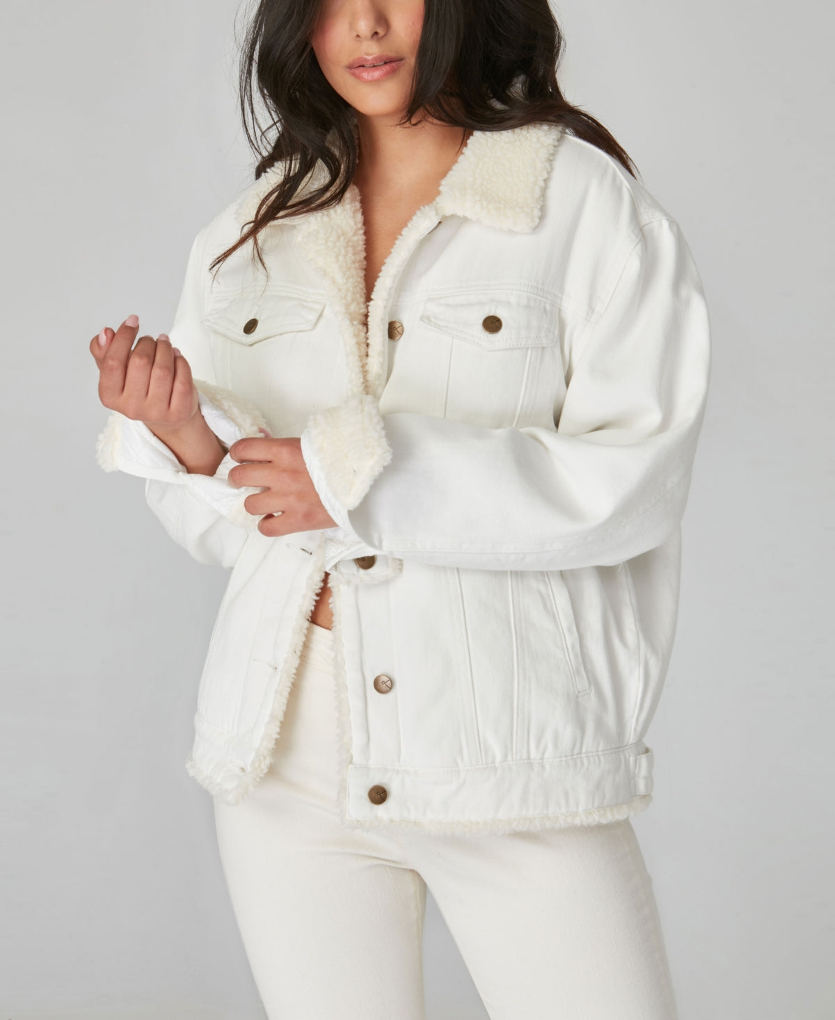 Lola Jeans Women's Trucker Jacket White Size X-Large