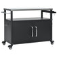 K&K 54.5 Inch Outdoor Kitchen Island with Stainless Steel Tabletop