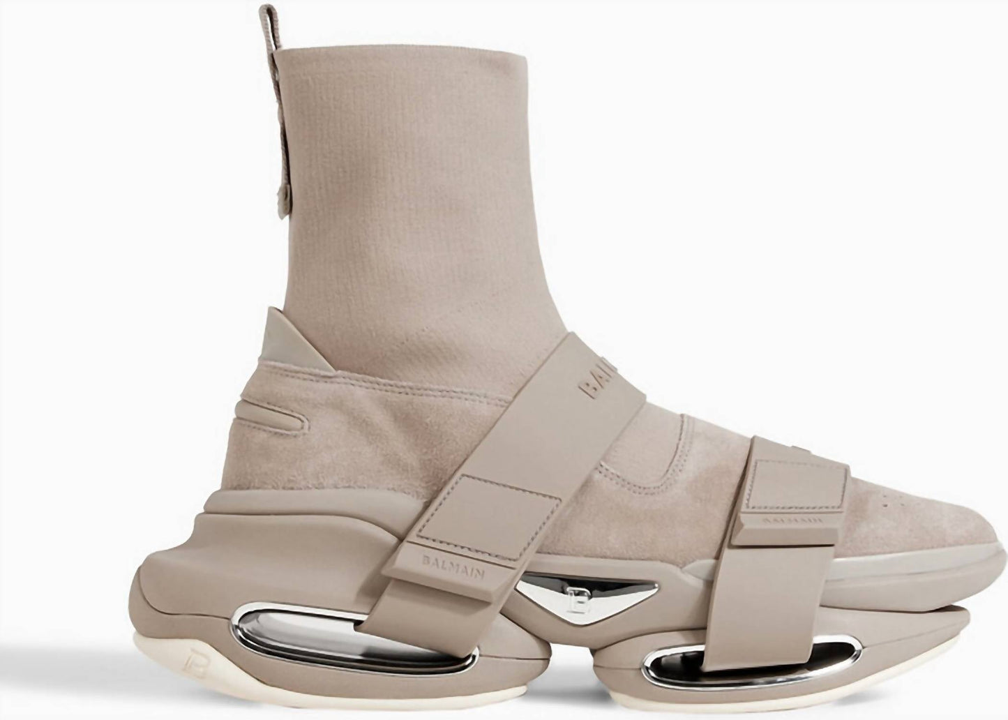 Balmain - Men's B Bold Strap Knit & Suede High-top Sneakers