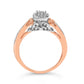 14K Rose Gold Plated Sterling Silver 1/6 Cttw Diamond Knot Cluster Ring