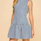 Tcec - Striped Ruffled Hem Mini Dress