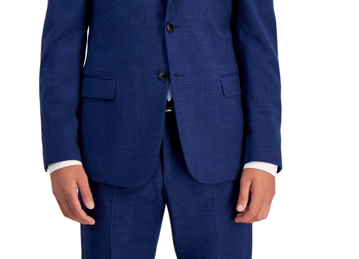 A|X Armani Exchange Men's Slim Fit Wool Suit Separate Jacket Blue