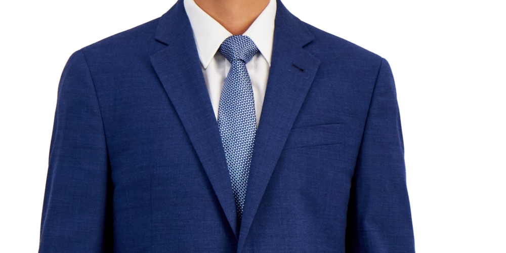 A|X Armani Exchange Men's Slim Fit Wool Suit Separate Jacket Blue