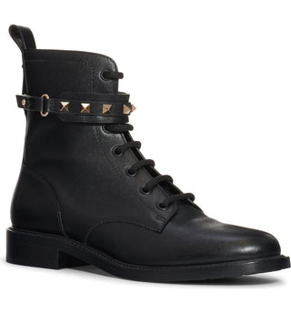 Valentino Garavani Women's Rockstud Combat Boot Black Size 7