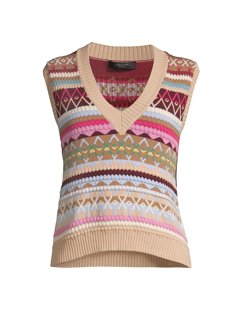 Weekend Max Mara Women's Esperia Knit Sweater Vest Pink Size Medium