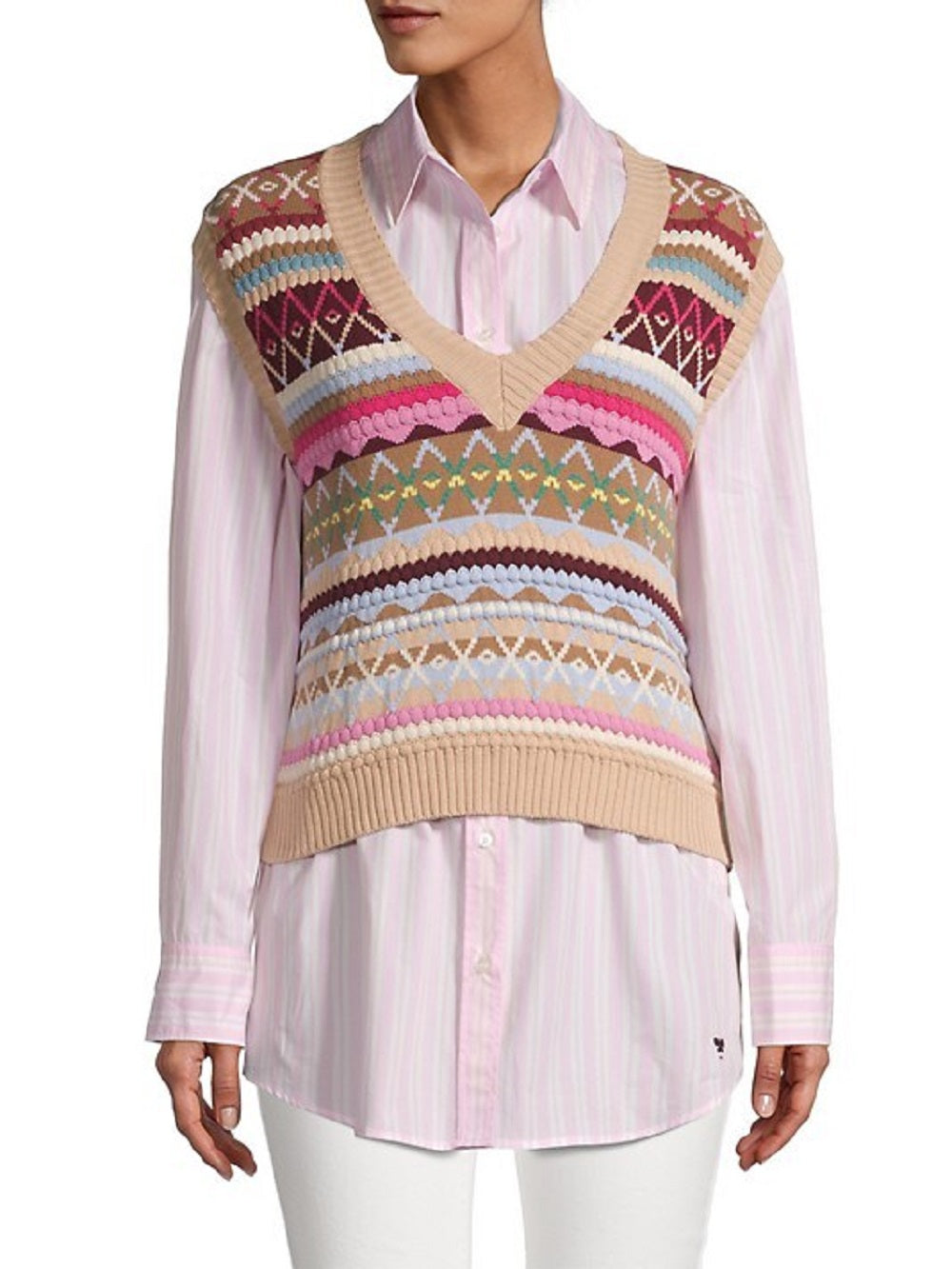 Weekend Max Mara Women's Esperia Knit Sweater Vest Pink Size Large