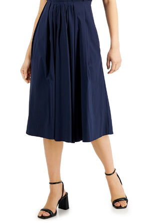 Weekend Max Mara Women's Vertice Pleated Midi Dress Blue Size 1