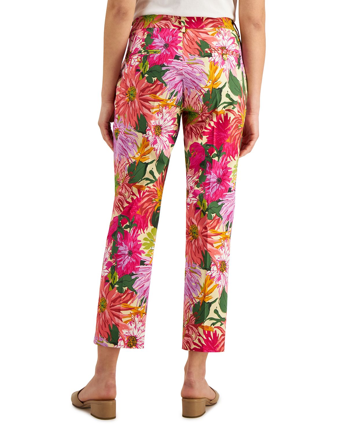 Weekend Max Mara Women's Darling Floral Print Pants Pink Size 2