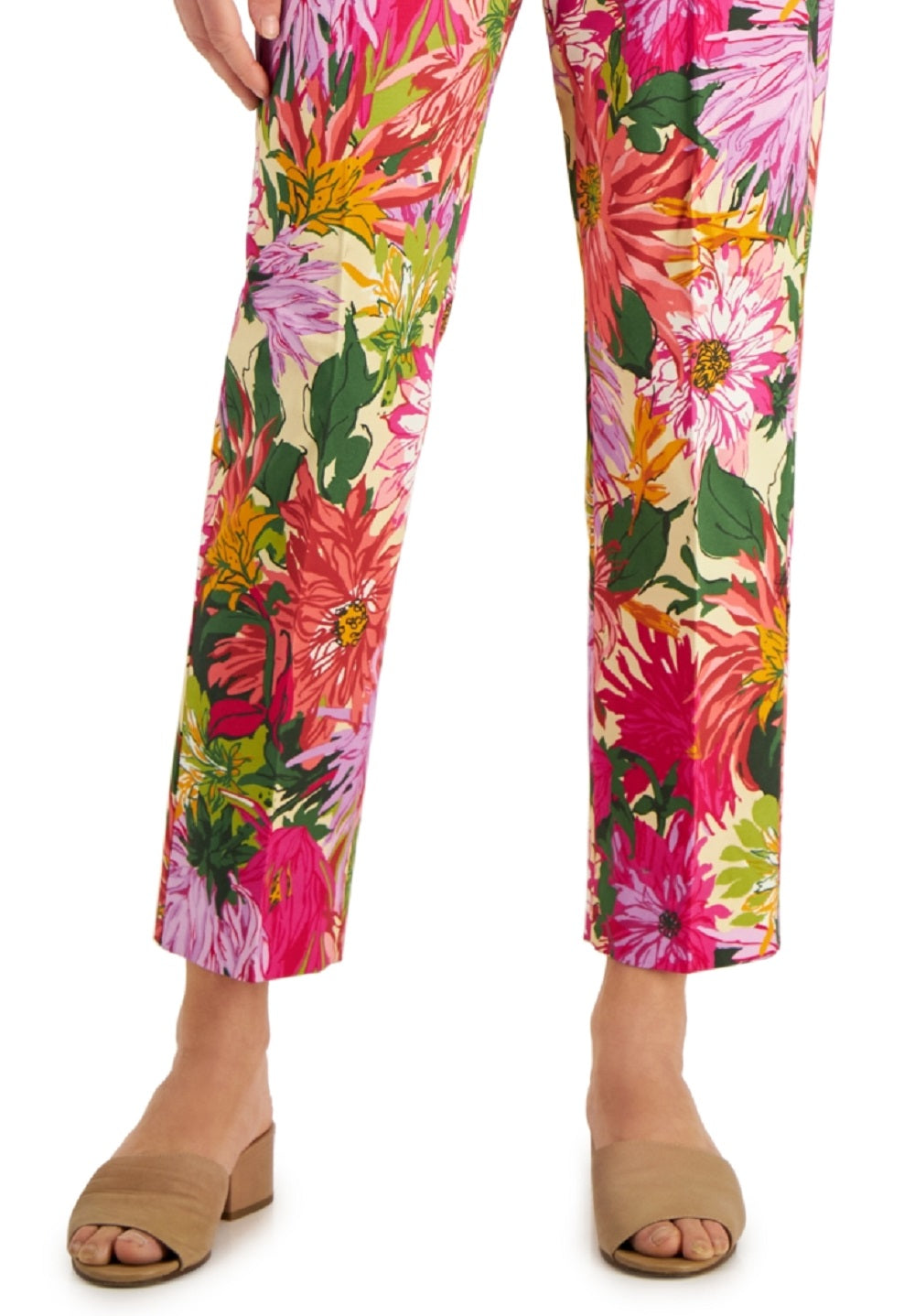 Weekend Max Mara Women's Darling Floral Print Pants Pink Size 2