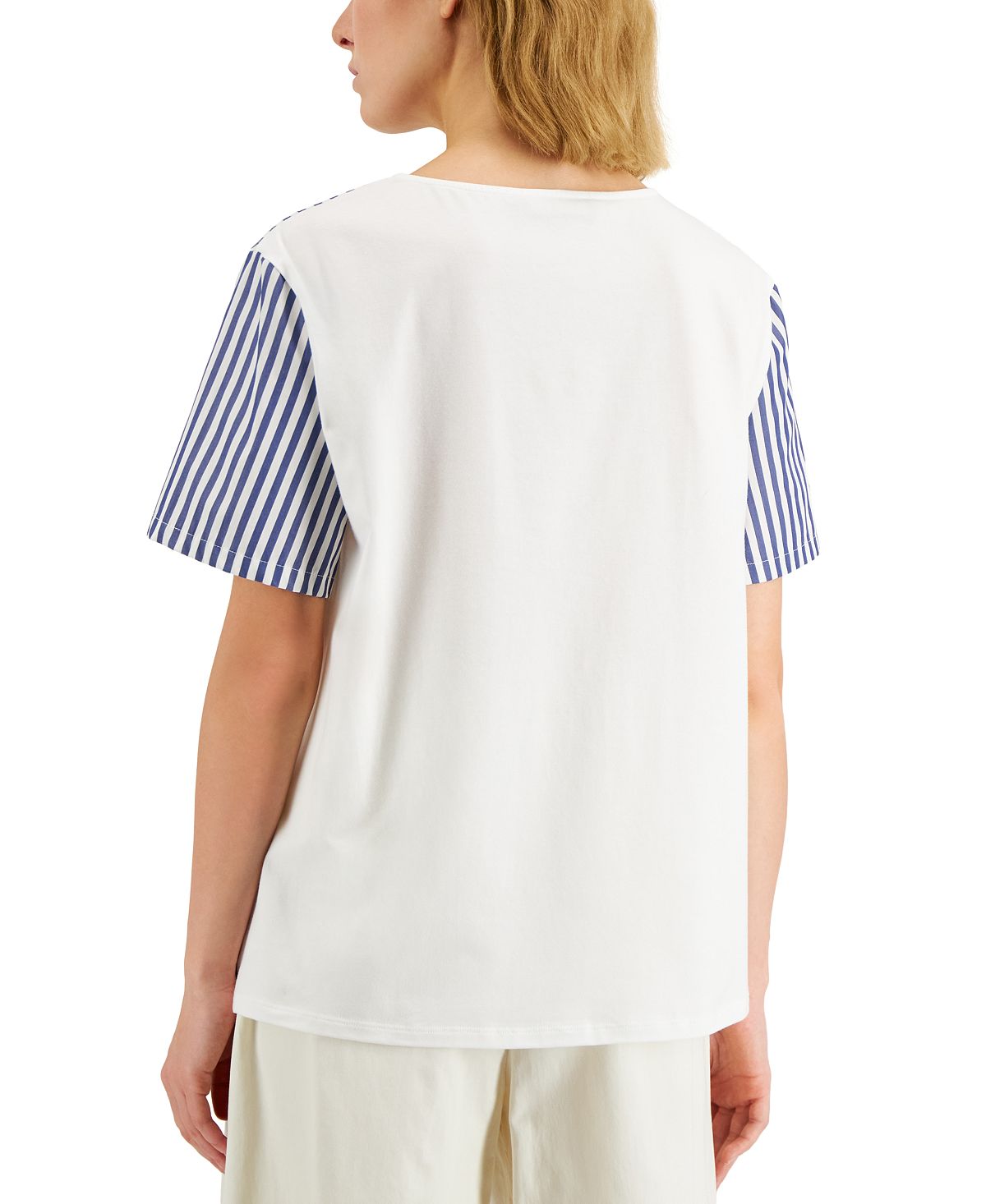 Weekend Max Mara Women's Zufolo Striped Top Blue Size Small