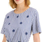 Weekend Max Mara Women's Zufolo Striped Top Blue Size Small