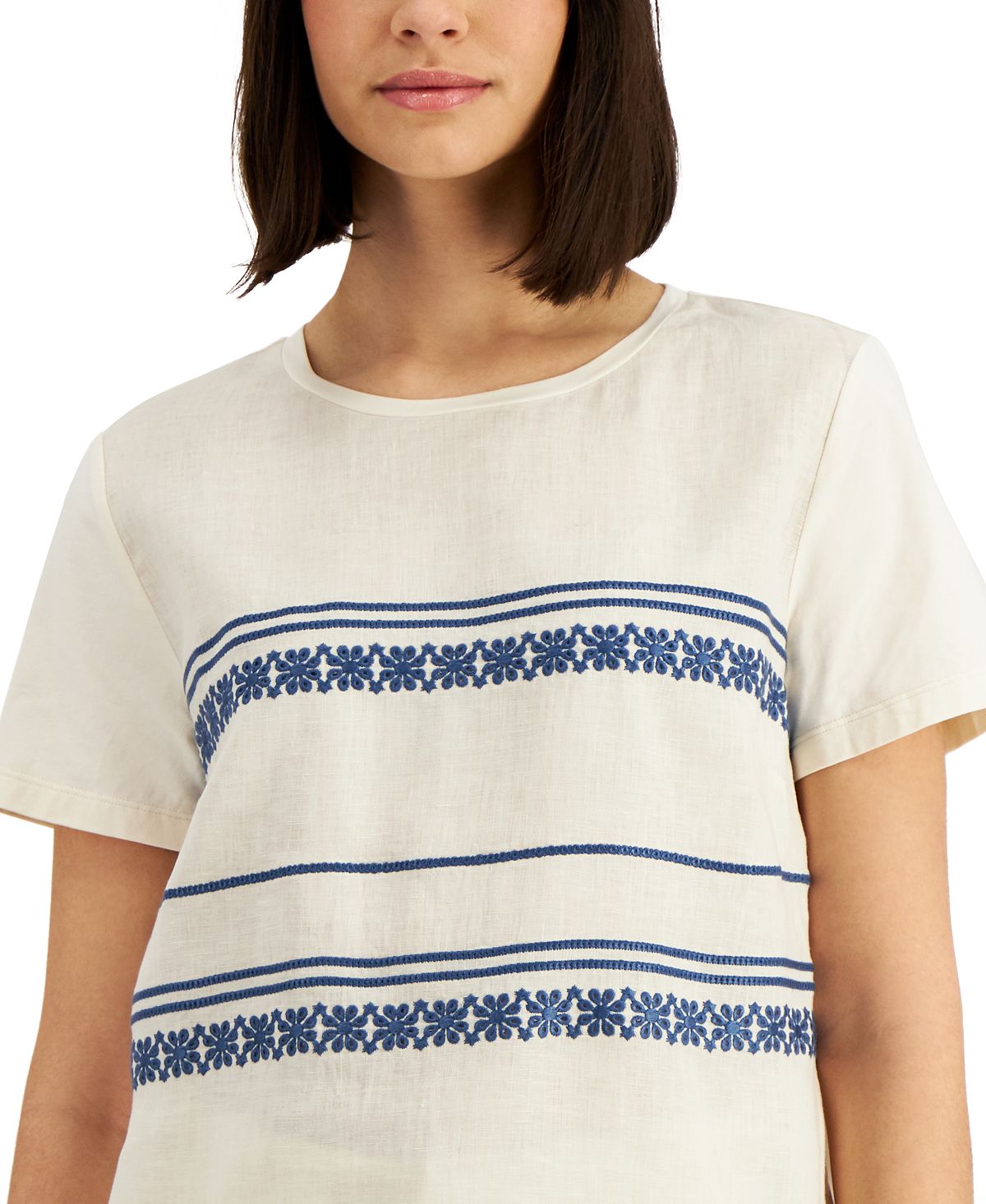 Weekend Max Mara Women's Parsec Embroidered Jersey Top Brown Size Large