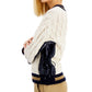 Weekend Max Mara Women's Dalida Cable Knit Faux Leather Sweater Brown Size X-Large