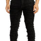 Drkshdw Rick Owens Men's Tyrone Shredded Skinny Fit Jeans Black Size 34