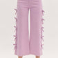 Entro - Cropped Fixed Mini Bows Jeans