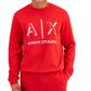 AX Armani Exchange Men's Regular Fit Icon Logo Print Fleece Sweatshirt Red Size X-Large