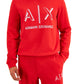 AX Armani Exchange Men's Regular Fit Icon Logo Print Fleece Sweatshirt Red Size X-Large