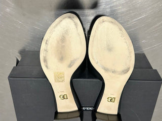 Dolce & Gabbana Women's Block Heel Slide Sandals Black Size 8.5